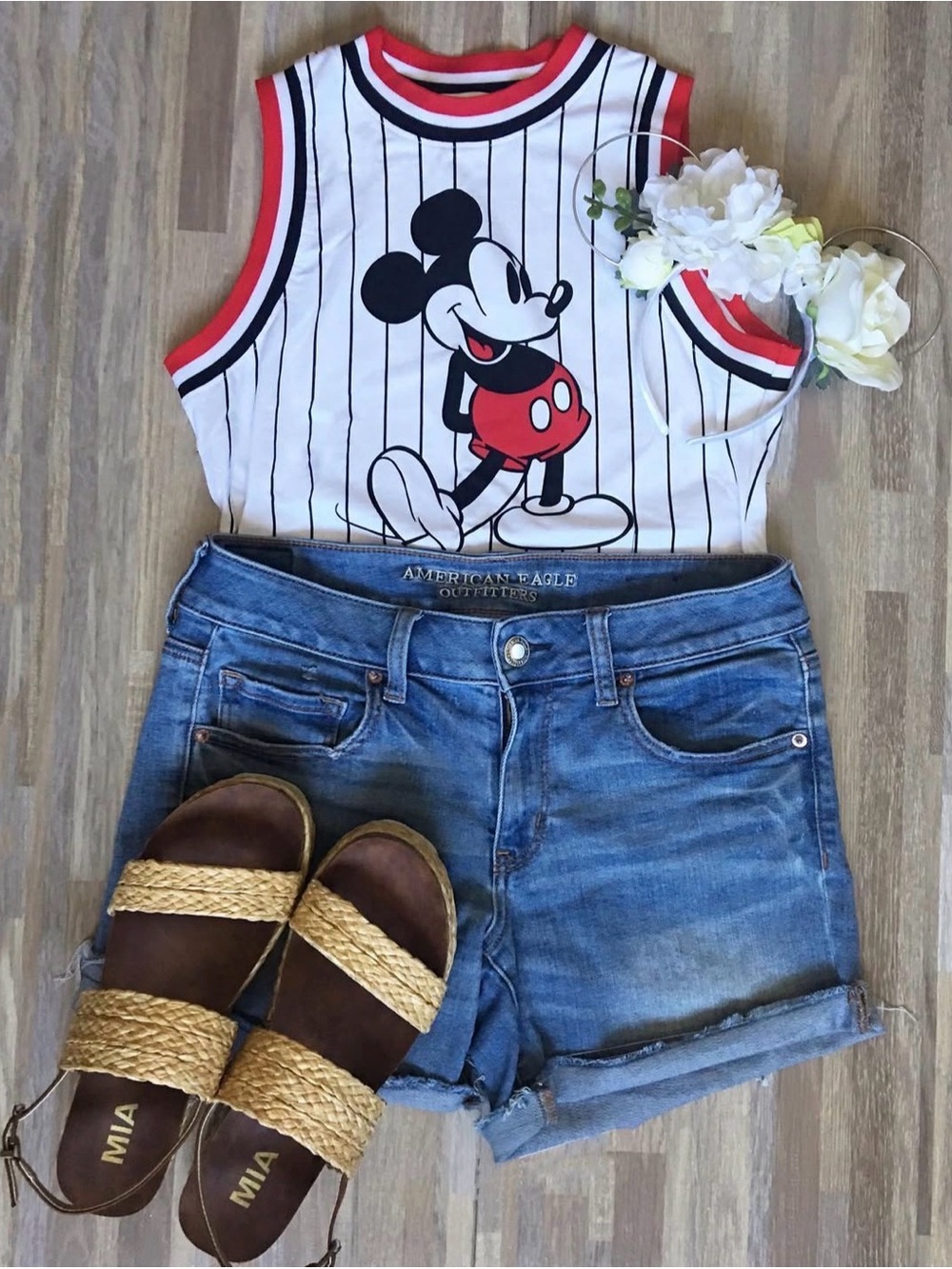 Women’s Mickey Pin Stripe Bodysuit Disney